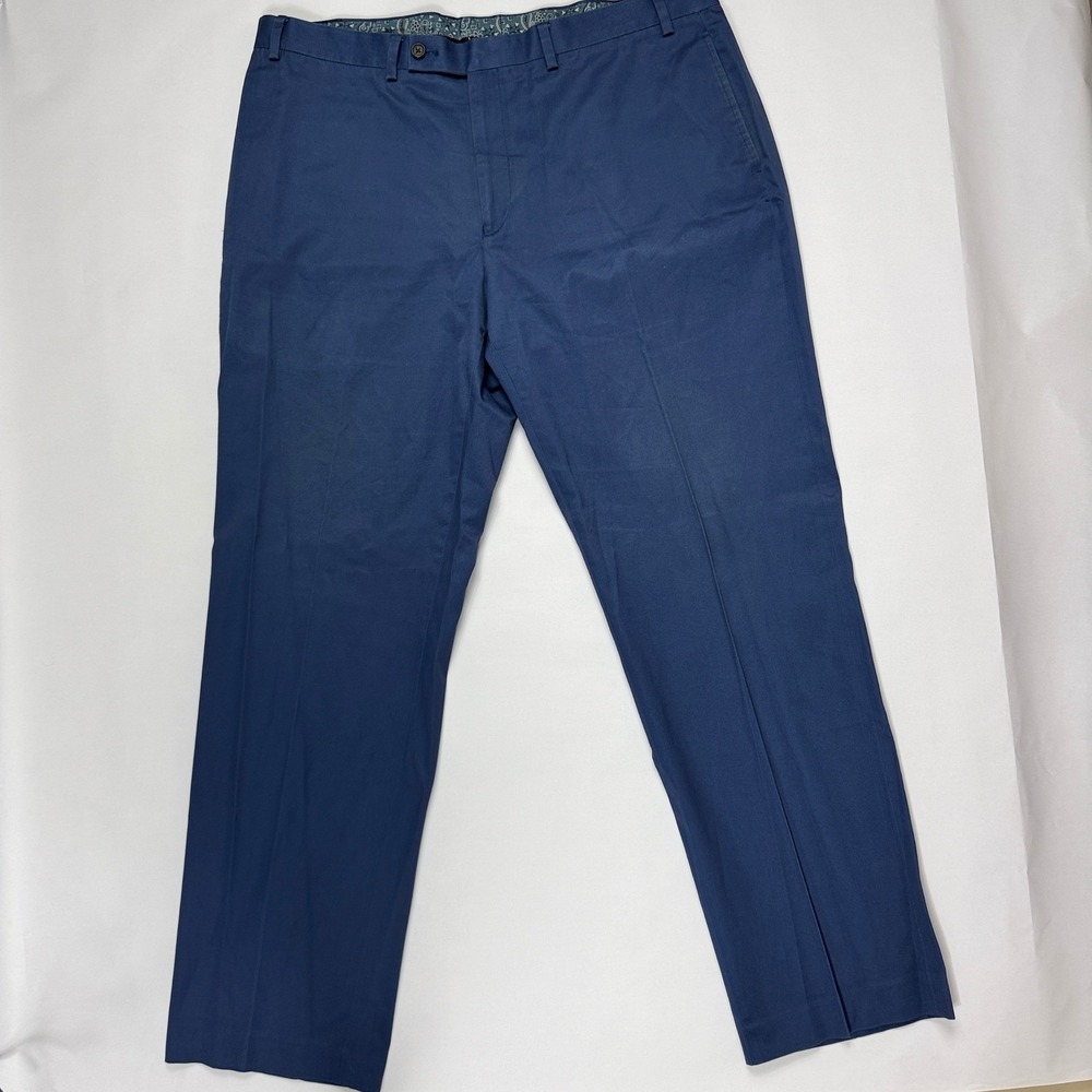 Lauren Ralph Lauren Mens 39x31 Blue Twill Flat Front Dress Pants Paisley Chinos